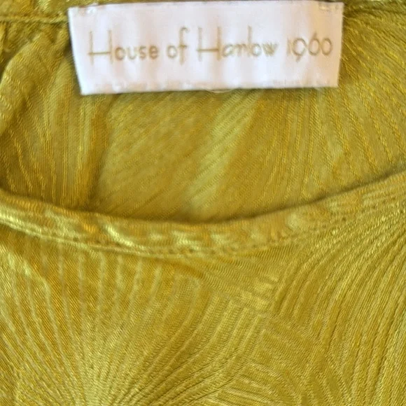 House of Harlow 1960 Chartreuse Cutout Satin Slip Midi Dress Size Medium - Picture 9 of 11